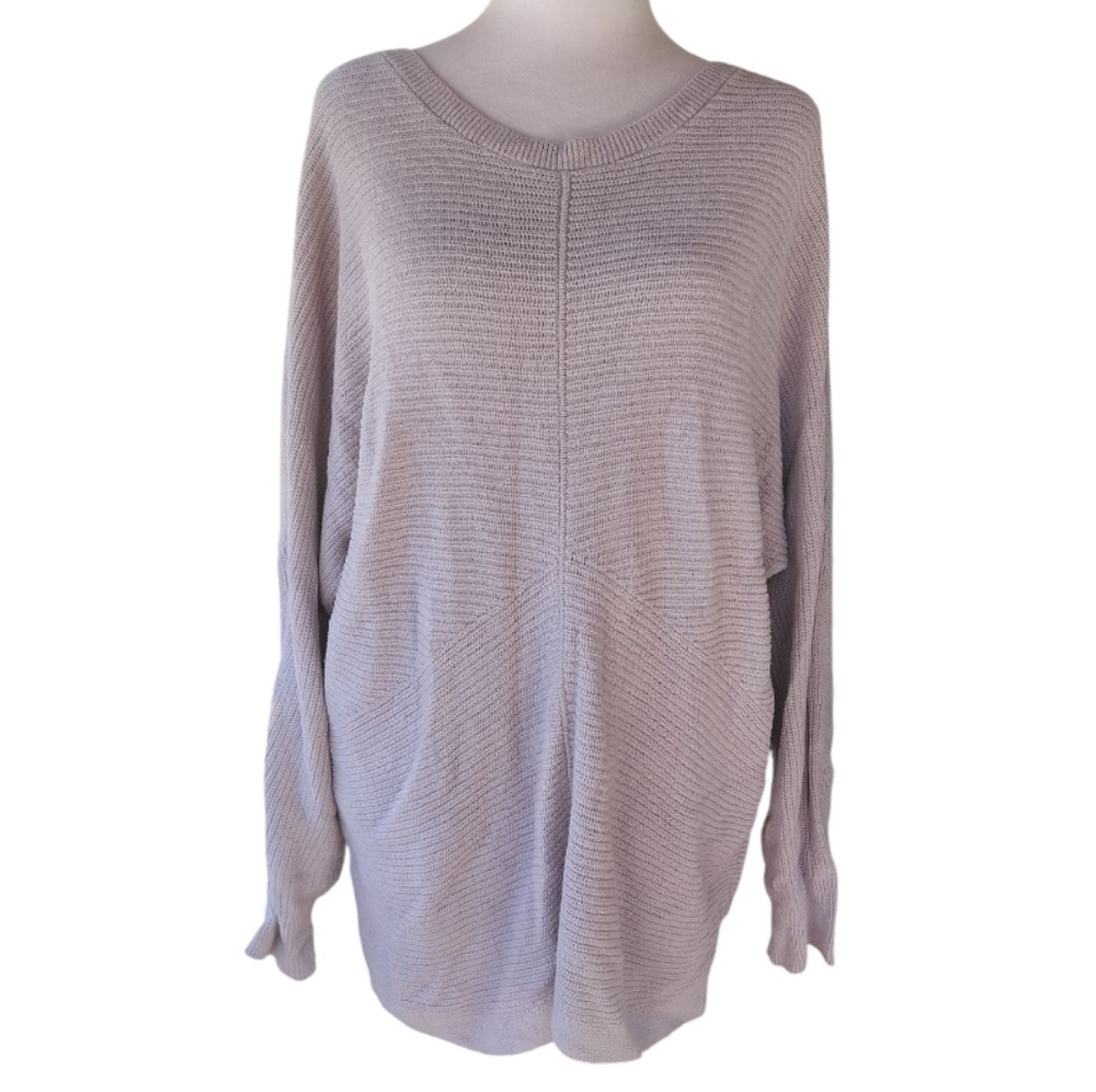 J. Jill Wearever Collection Light Oatmeal Cotton Cozy Knit Sweater Size Large